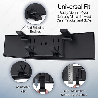 3D Car Rear View Mirror | Ultra wide angle view