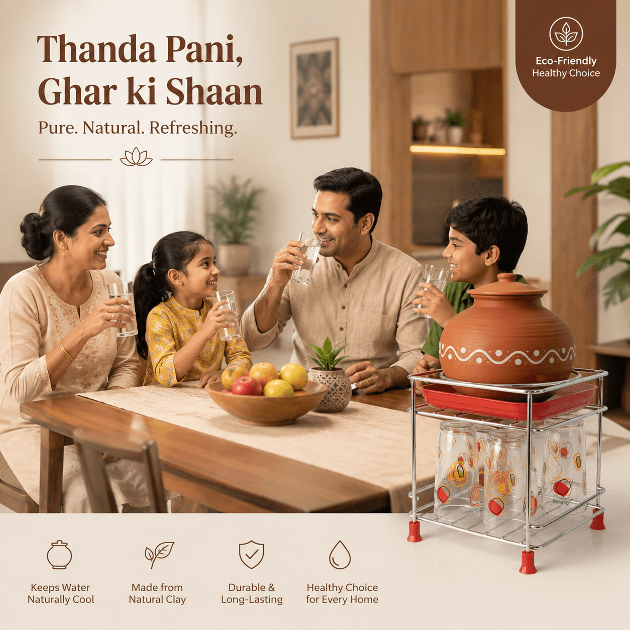 Premium Stainless Steel Matka Stand With Water Collection Tray
