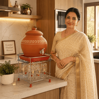 Premium Stainless Steel Matka Stand With Water Collection Tray