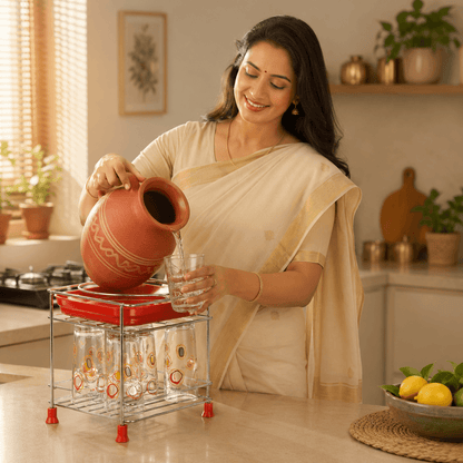 Premium Stainless Steel Matka Stand With Water Collection Tray