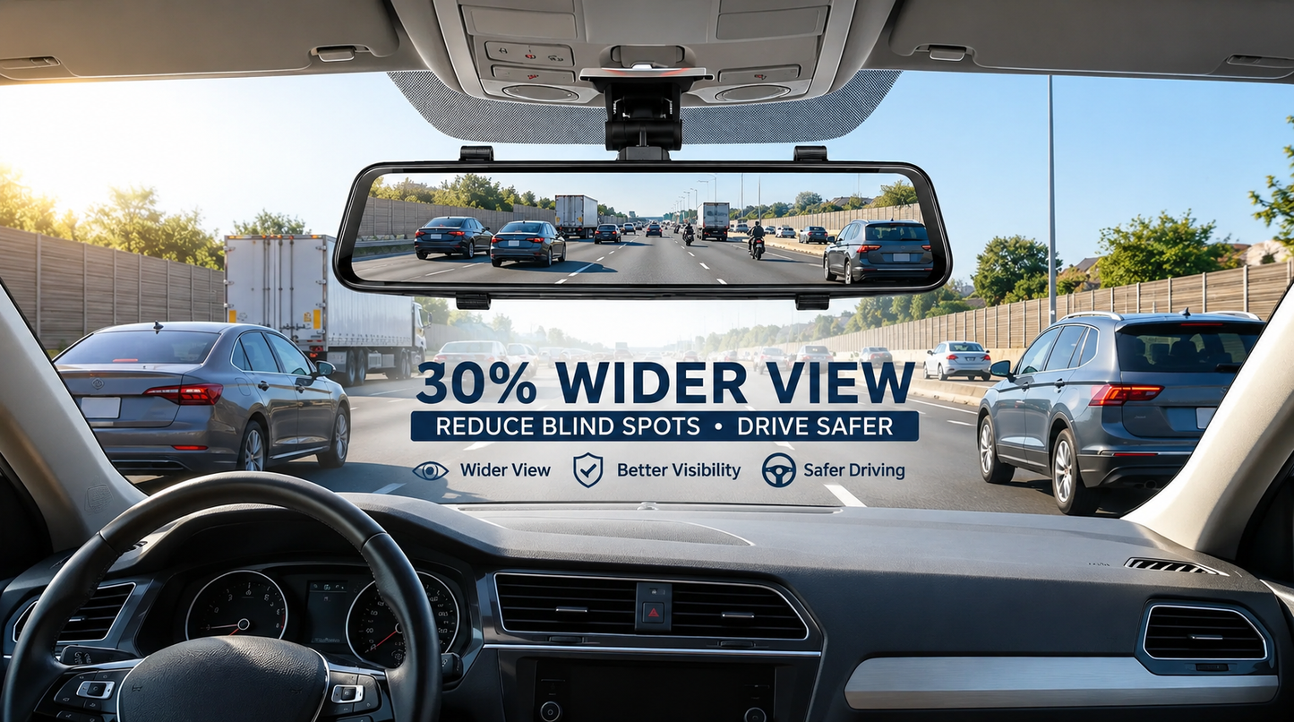 3D Car Rear View Mirror | Ultra wide angle view