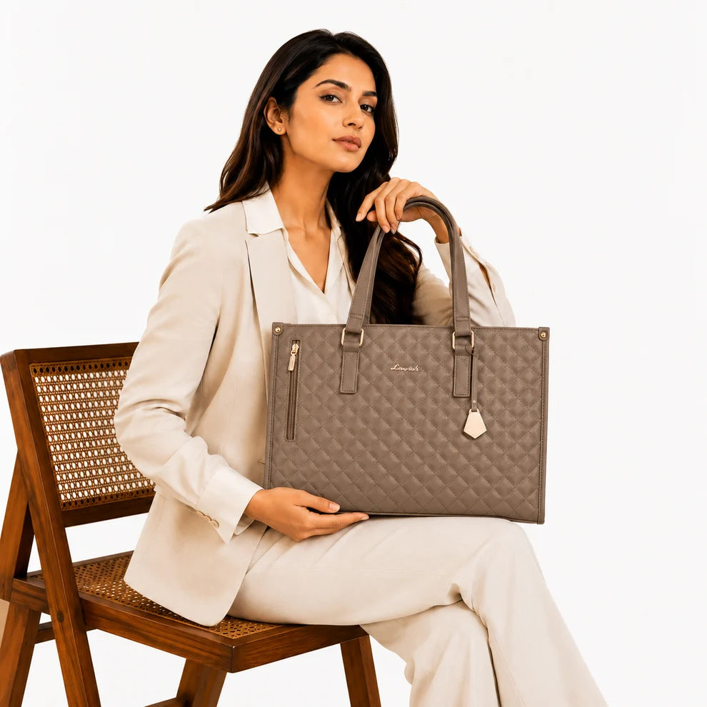 2-in-1 Women's Tote Bag - Laptop + Lunch, One Elegant Bag