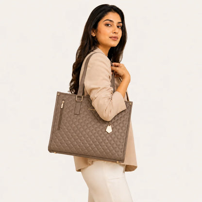 2-in-1 Women's Tote Bag - Laptop + Lunch, One Elegant Bag