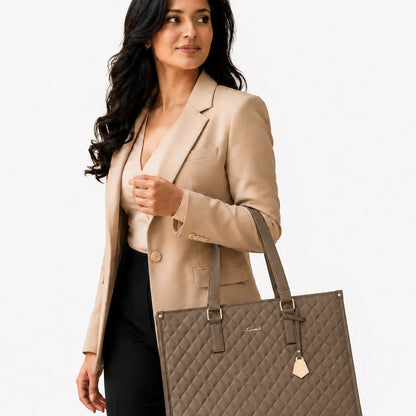 2-in-1 Women's Tote Bag - Laptop + Lunch, One Elegant Bag