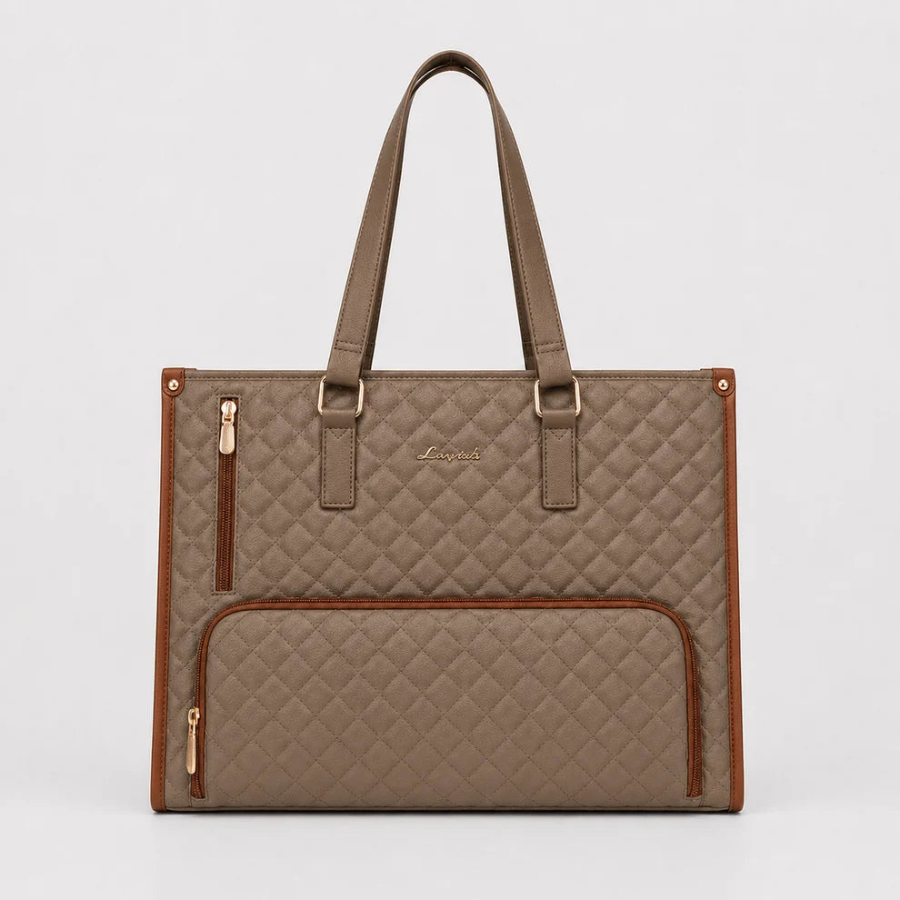2-in-1 Women's Tote Bag - Laptop + Lunch, One Elegant Bag
