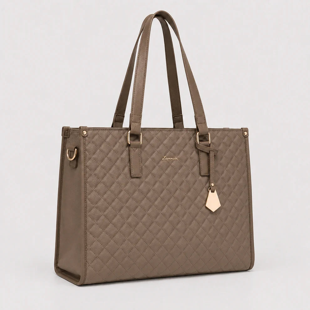 2-in-1 Women's Tote Bag - Laptop + Lunch, One Elegant Bag