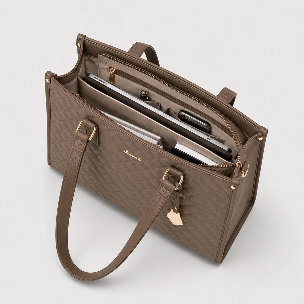 2-in-1 Women's Tote Bag - Laptop + Lunch, One Elegant Bag