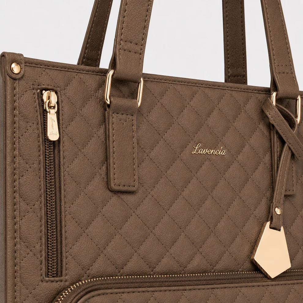 2-in-1 Women's Tote Bag - Laptop + Lunch, One Elegant Bag