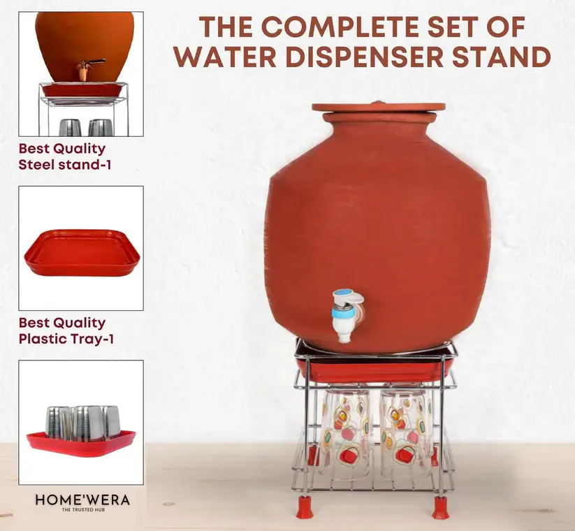 Premium Stainless Steel Matka Stand With Water Collection Tray